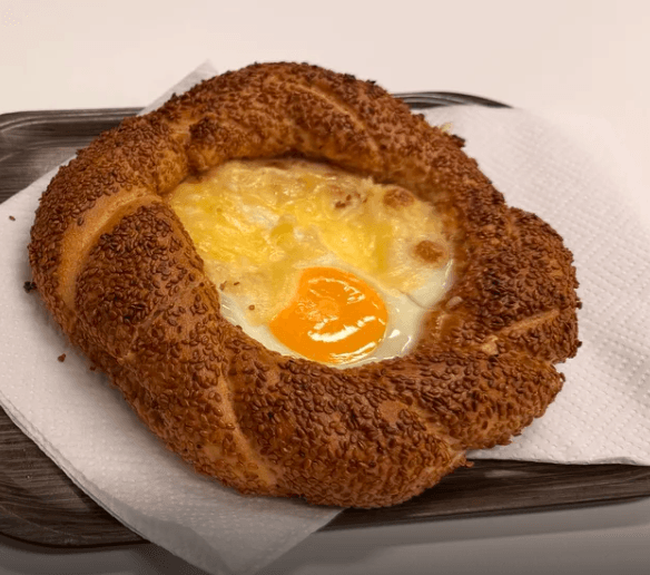 Simit (Turkish Bagel) with Scrambled egg