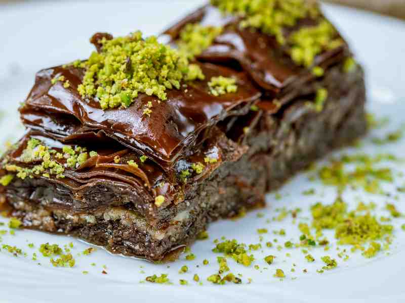 Chocolate Baklava with Pistachio